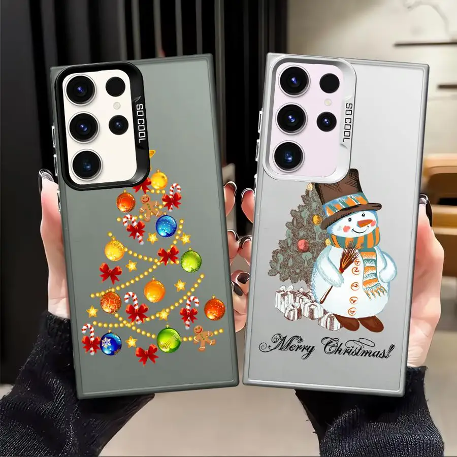 Case for Samsung Galaxy Note 20 Ultra S20 Plus S25 S24 FE S21 S23 S23 S22 Back Phone Cover Colorful Christmas Tree