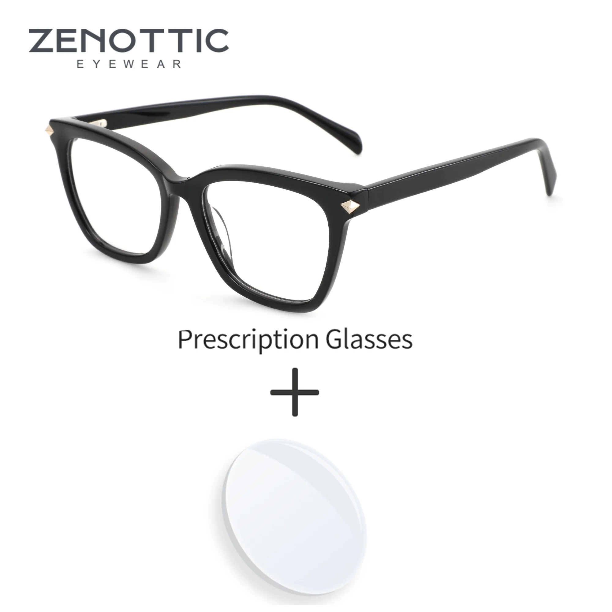 

ZENOTTIC (M Size) 2025 Stylish Butterfly Prescription Eyeglasses Women for Acetate Anti Blue Light Photochromic Optical Glasses
