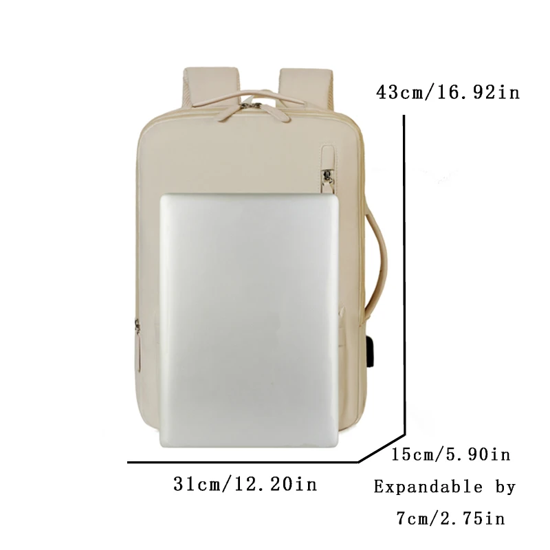 حقيبة ظهر للسفر والعمل قابلة للتوسيع، وحقيبة ظهر ذات سعة كبيرة، وحقيبة ظهر للكمبيوتر المحمول، وحقيبة ظهر لطلاب الجامعات #2