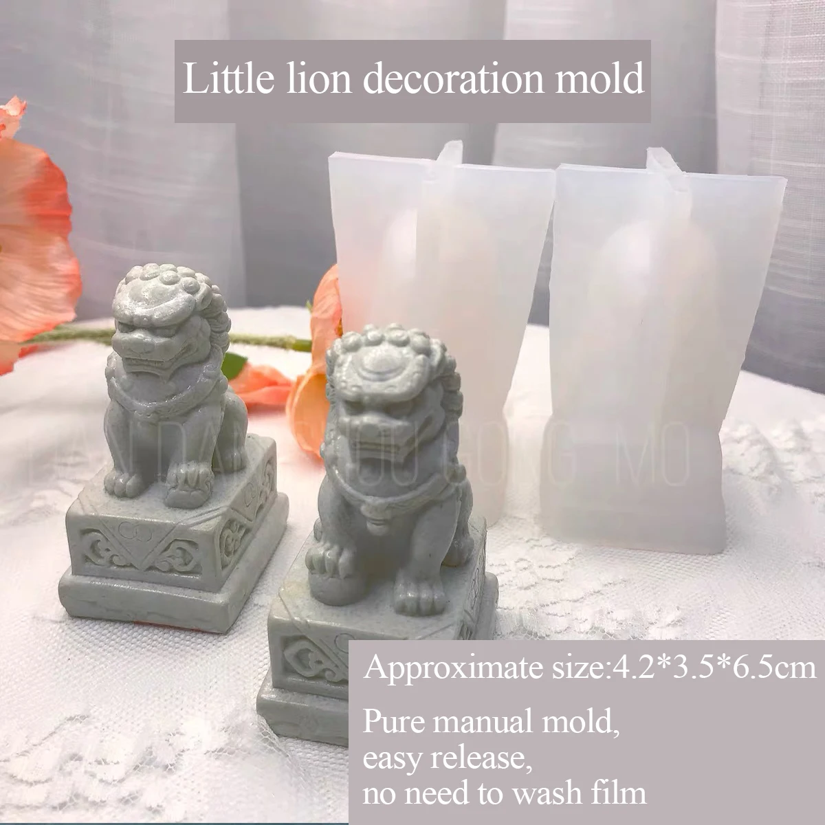 

Stone Lion Mould Drop Glue, Aromatherapy Plaster, DIY exclusive 3D Mould, Manual Silicone Abrasive Tools