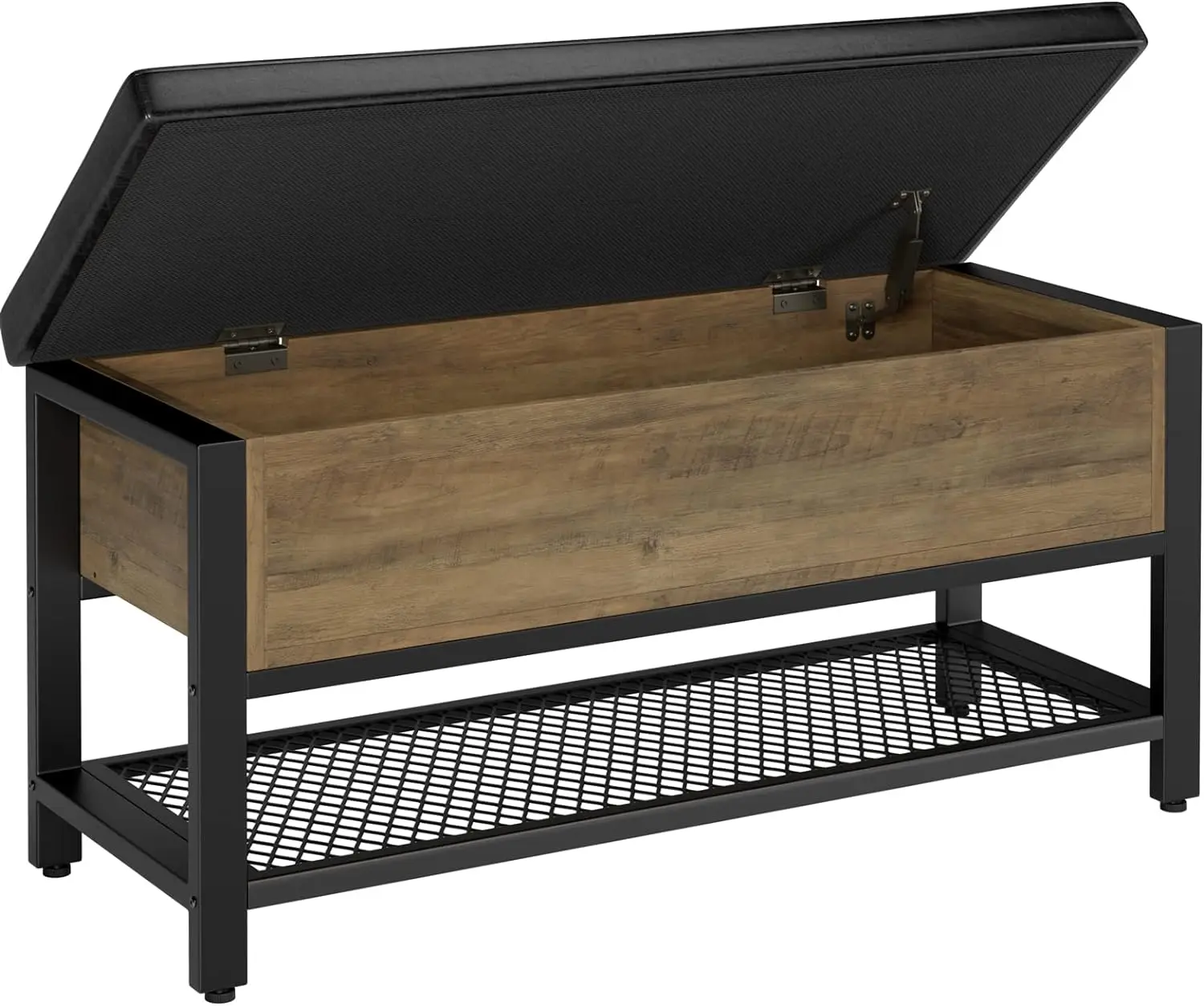 

HOSTACK Storage Bench, Entryway Shoe Bench with Flip-Open Storage Box, End of Bed Ottoman Bench with Storage Shelf