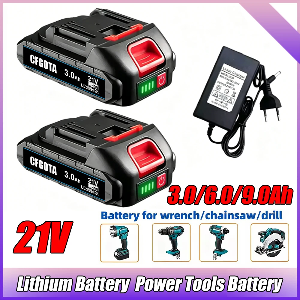 21V Battery Pack 5S2P Li-ion 3000mah 6000mah 9000mah Fast Charging Safety Certified for Makita 21V Electric Drill/Driver Tools