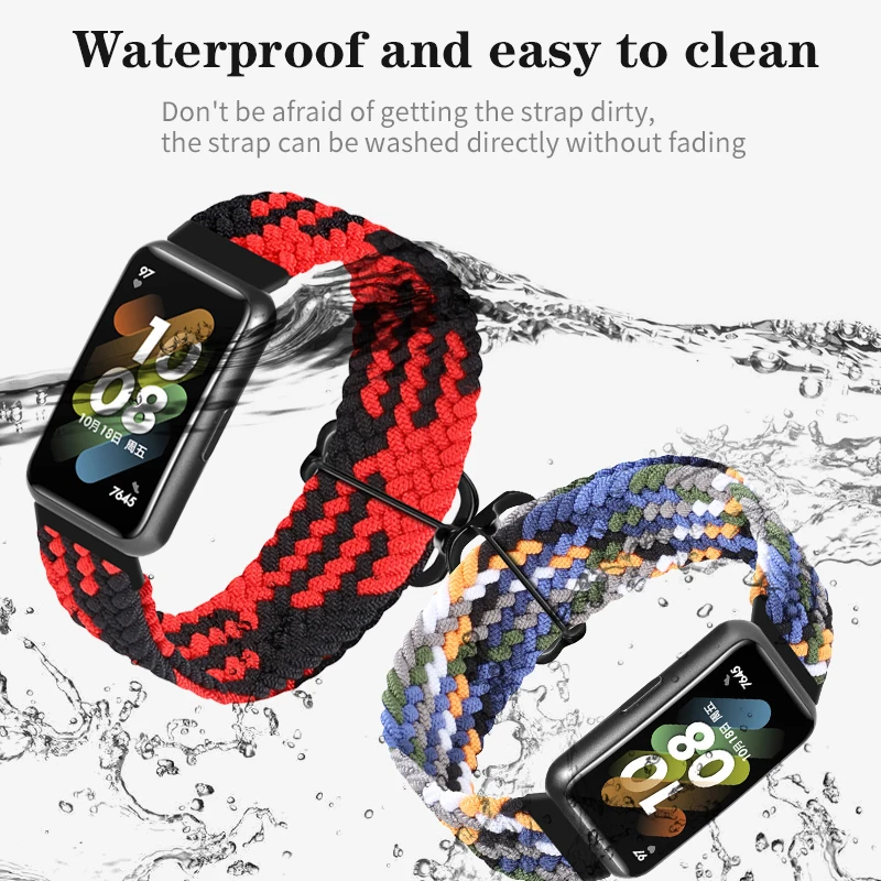 Strap For Huawei Band 7 Adjustable Elastic Nylon Braided Strap Men Women Replacement Bracelet Wristband For Huawei Band 7