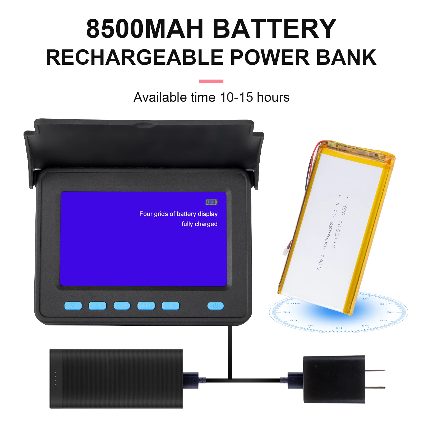 4,3-Zoll-Bildschirm Kanalisationskamera 23 mm Kamerakopf 16 GB DVR Videoaufzeichnung Rohrinspektionskamera Wasserdicht IP68 8500 mAh Akku