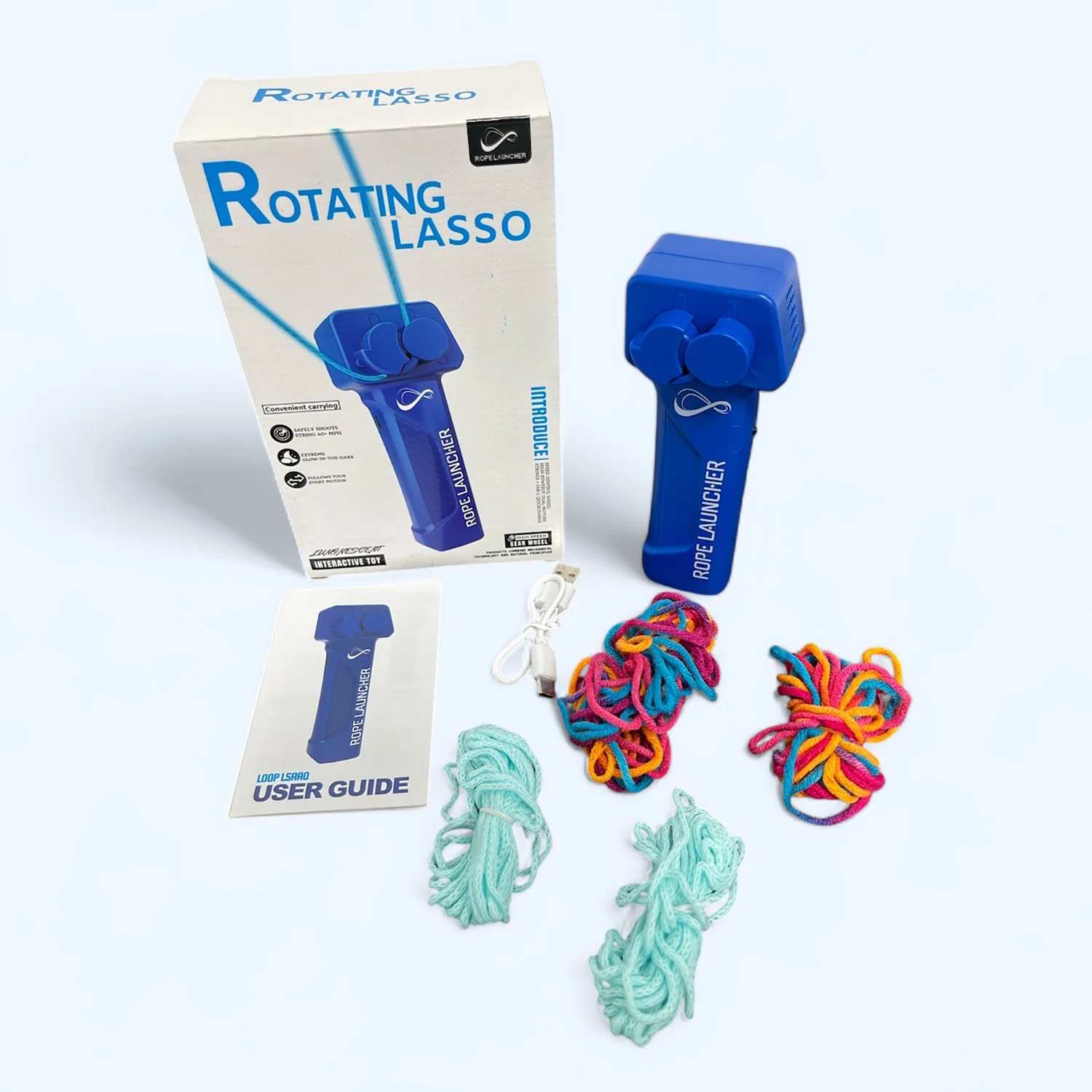 

Rope launcher luminous toy electric handheld thruster decompression toy