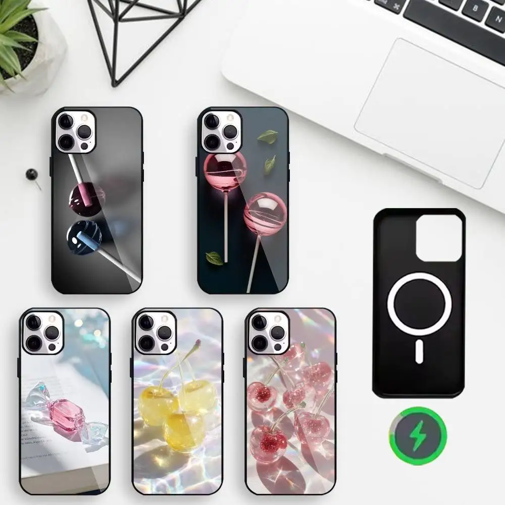 

3D glass light and shadow Phone Case For iPhone17,16,15,14,13,12,11 Max Black Wireless Charging Protecitve Cover