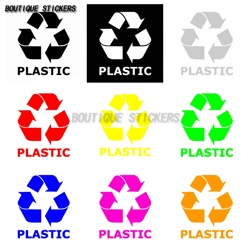 

Recycling plastic stickers, ethylene stickers - trash can symbol recycling stickers can be reused for household windows