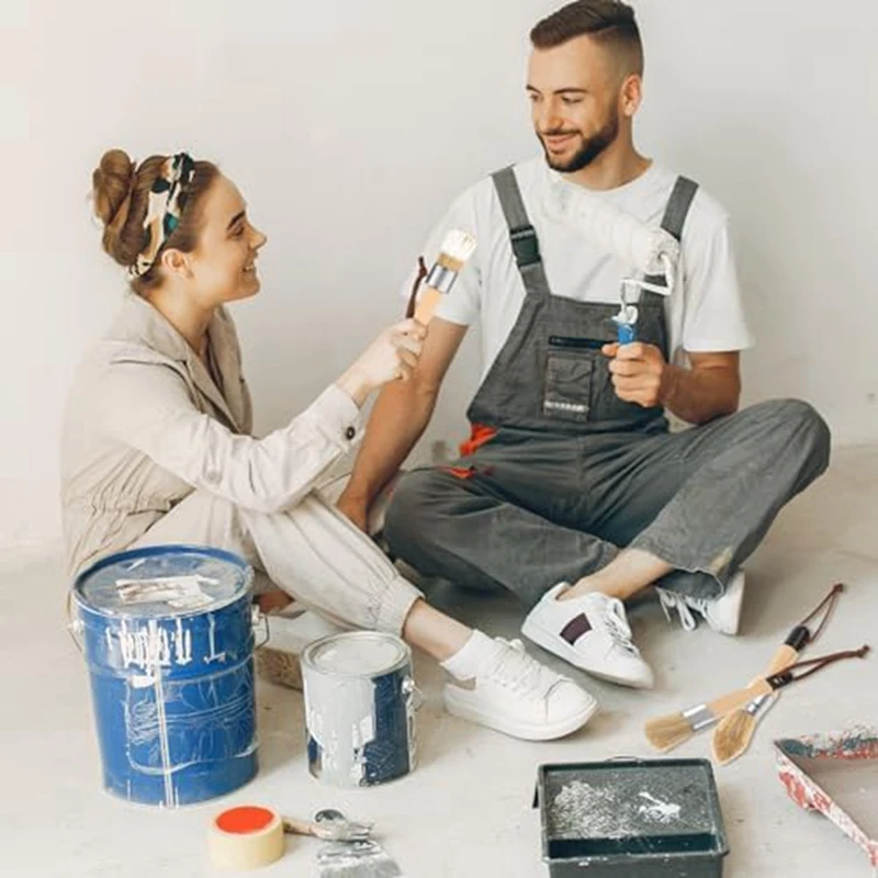 3 Pack Chalk Paint Brushes Kit For Furniture Reusable Flat And Round Chalk Paint Brushes Set For Folk Art Home Decor