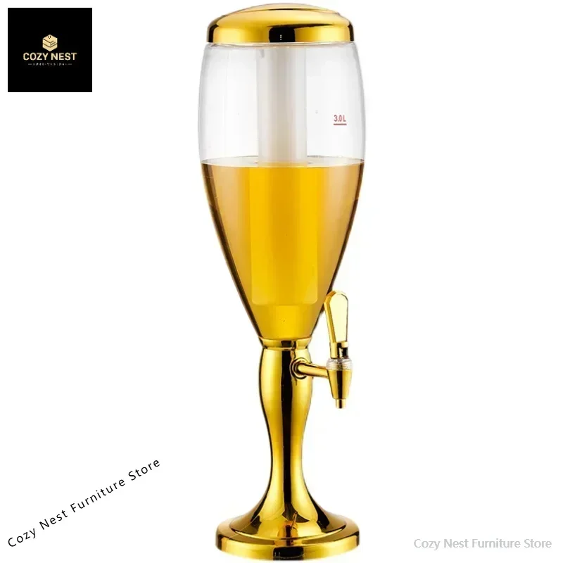 Wine cannon double-head 3L draft beer cannon commercial luminous beer machine wine tower bar ktv draft beer barrel 5L beverage b