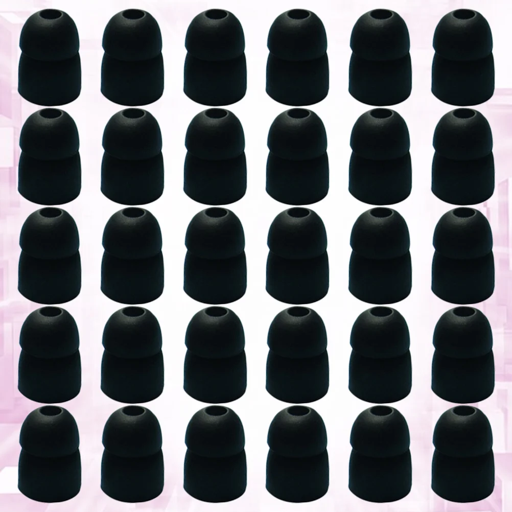 

50Pcs Earphone Silicone Caps Elastic Earbud Covers for 9-11mm Wireless Headphone Accessories Black Small