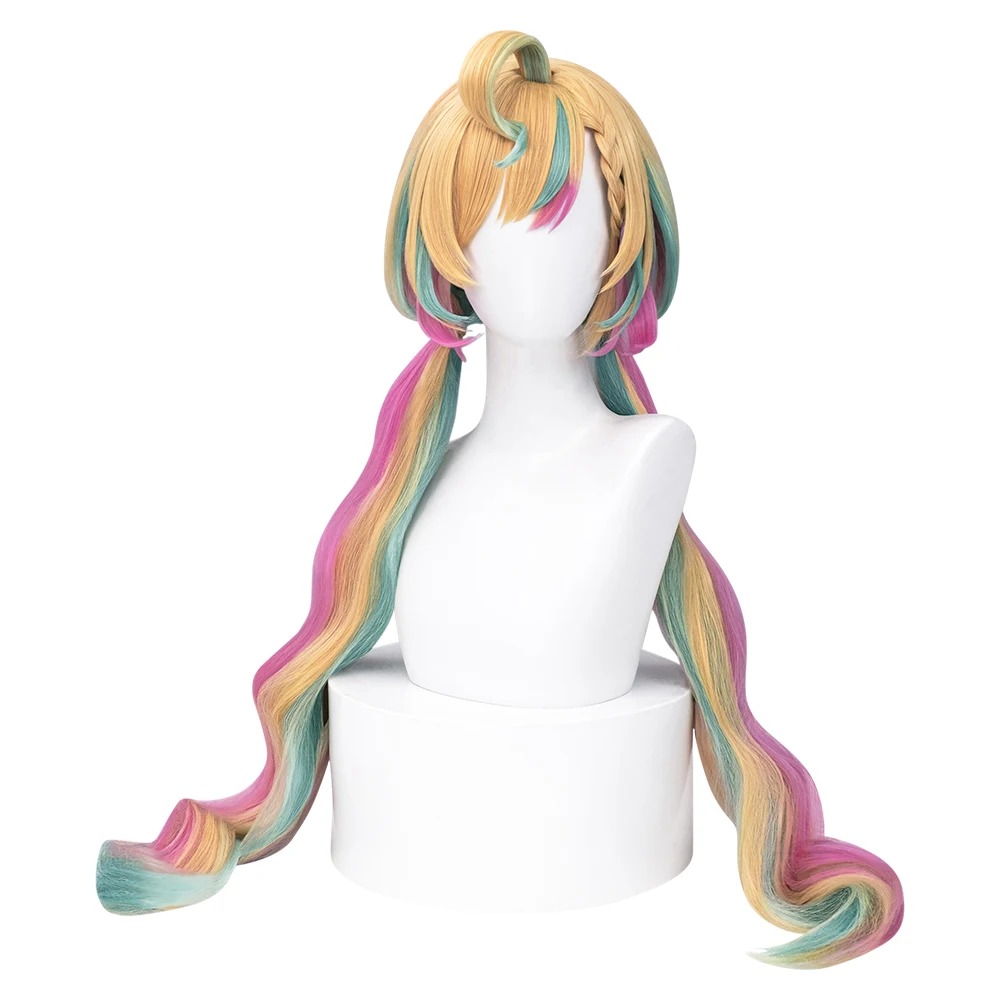 Millie Parfait Wig VTuber Cosplay Wig DokiDoki Women 90cm Cute Long Iridescent Hair Millie Parfait Cosplay Free Wig Cap