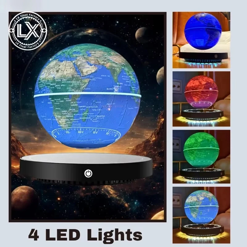 Floating Globe Magnetic Levitating Globe with LED Light Globe World Map for Home Office Decor Cool Tech Gift for Kids Teacher