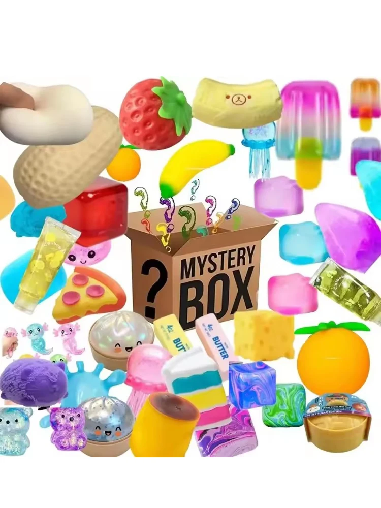 Überraschungsbox mit über 100 Stück Spielzeugen, Neuartige Stressabbau-Figuren, Blindbox, Spaßige Mystery-Fidget-Spielzeuge zur Stresslinderung