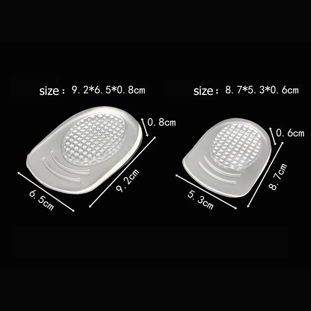 4Pairs Grade Silicone Heel Pads Comfortable Half Insoles Shoe Inserts for Men Women Size 35-39 Shock Absorbing Foot
