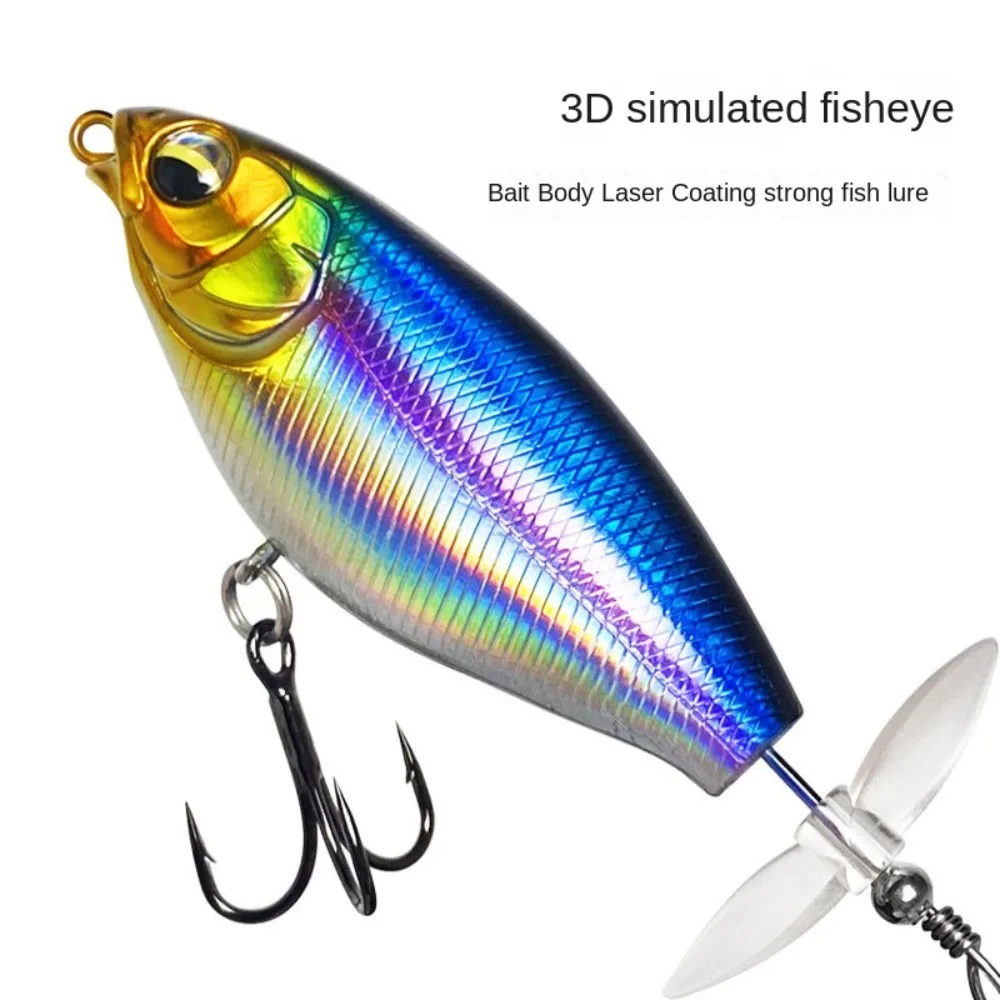 2024 7cm/6g 9cm/11g Propeller Warbler Lure Popper Floating Topwater Fishing Lure Bass Rotating Tail Bass Fake Bait Fishing