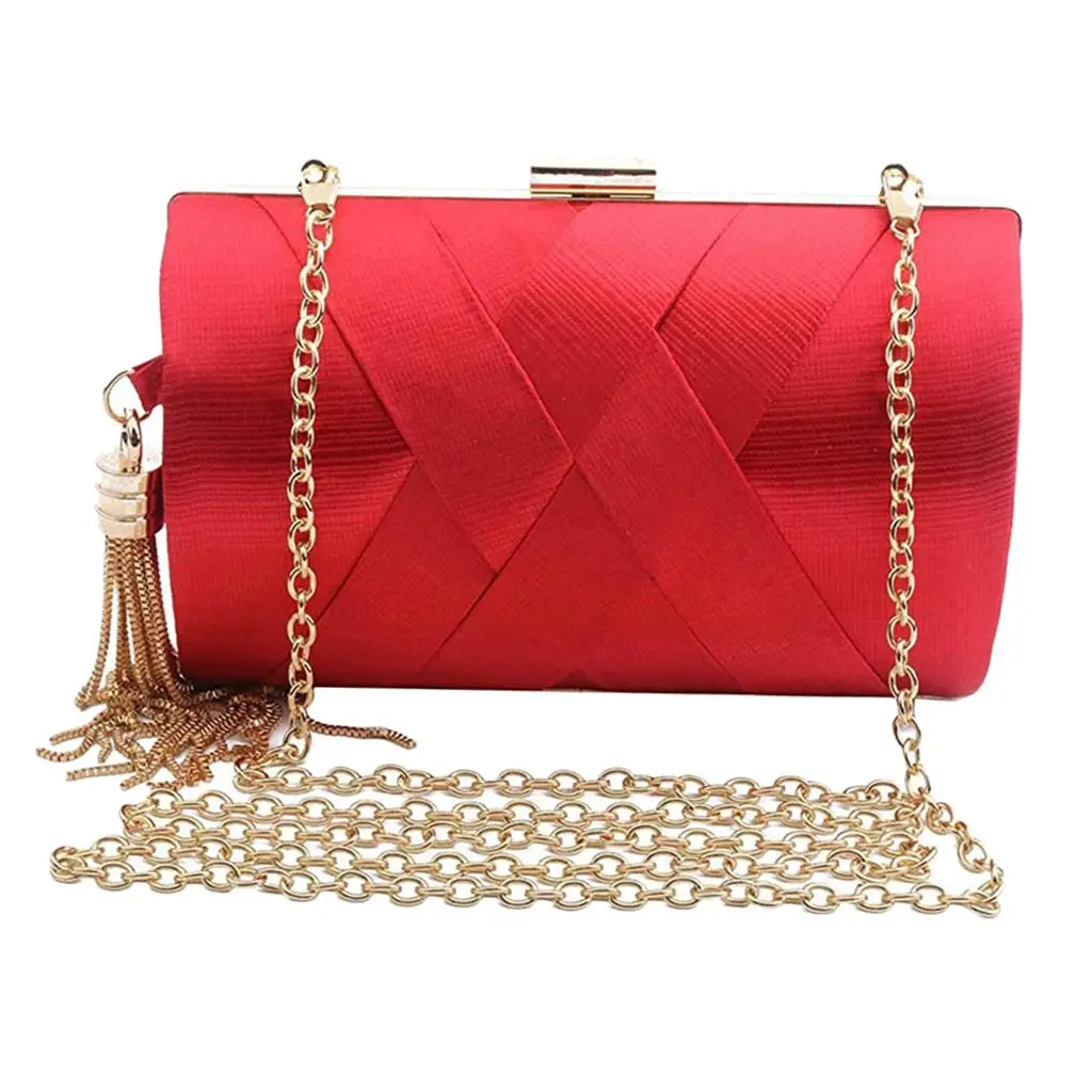 Womens Elegant Tassel Pendant Evening Bag Clutch for Wedding