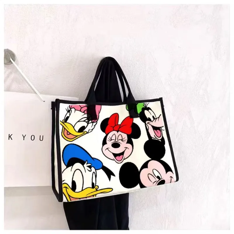 Disney New Minnie Fashion Cartoon Canvas o dużej pojemności damska torba na ramię dojazdy do pracy na co dzień wszechstronna torba typu Tote