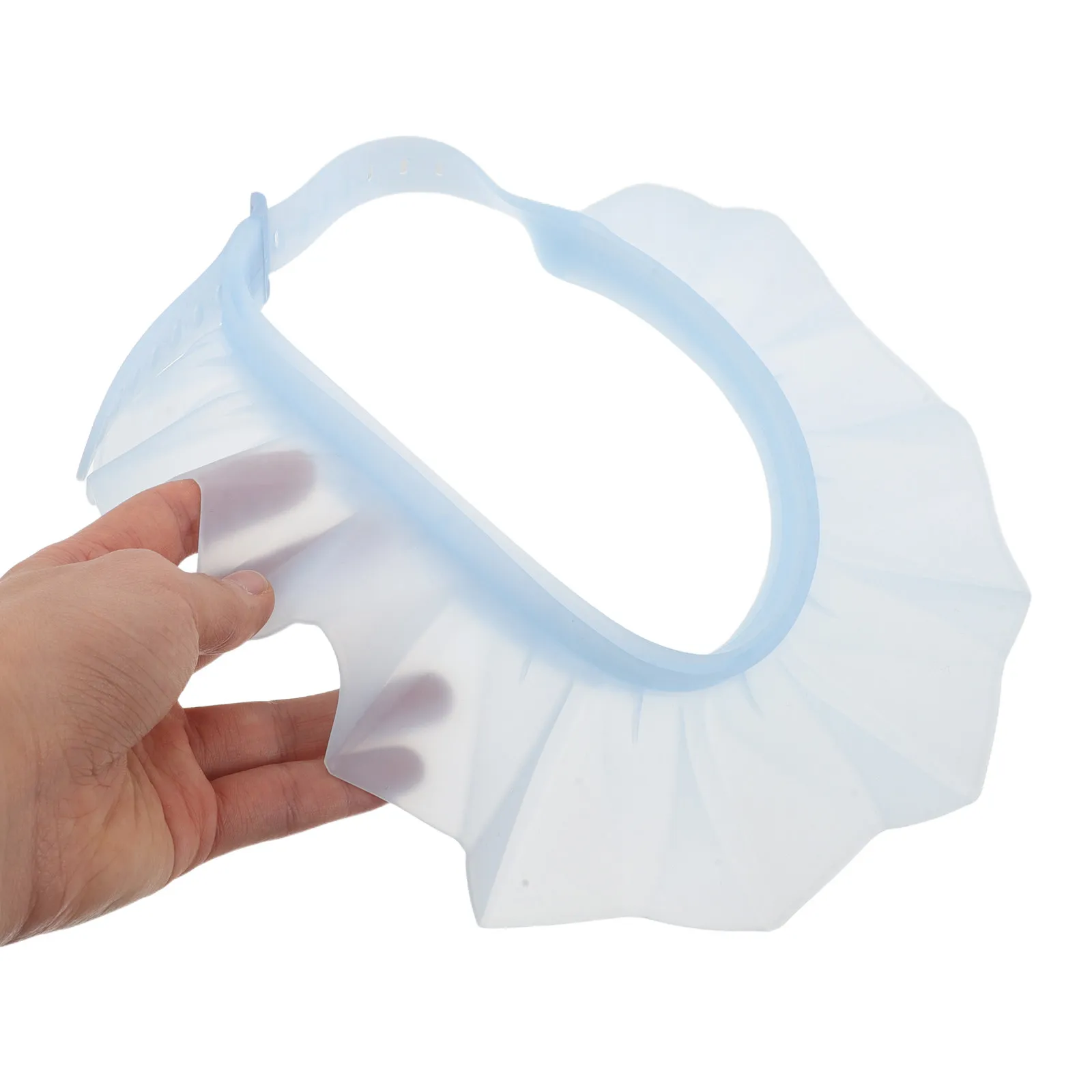 

Shower Cap Blue Silicone Hair Washing Cap Adjustable Bathing Hat Waterproof Protection for Elderly Teens Adults Safe Shampoo