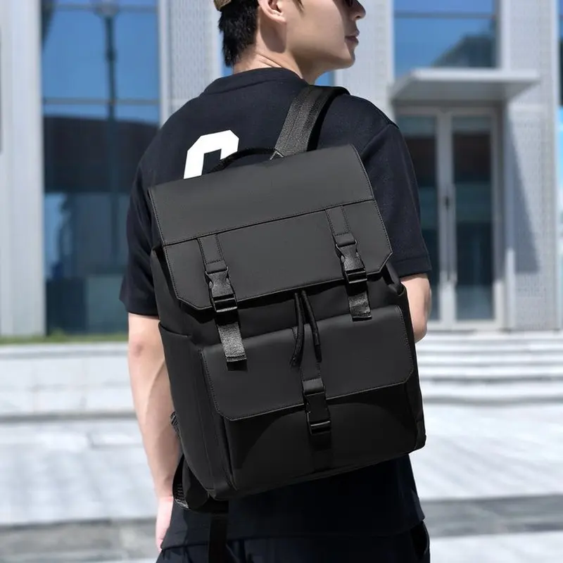 New Luxury Men Backpack Roll Top Laptop Bag Waterproof Casual Business Travel Bags Male Vintage Schoolbag Mochila Hombre