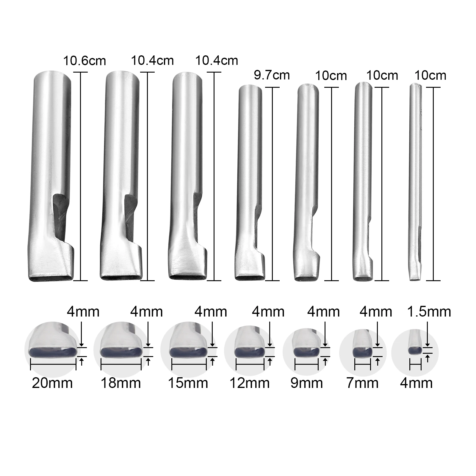 1.5/7/9/12/15/18/20mm Leather Oval Shape Hole Punch Steel Craft Hollow Hole Punch Leather Tool Leather Belt Hole Punch DIY Tools