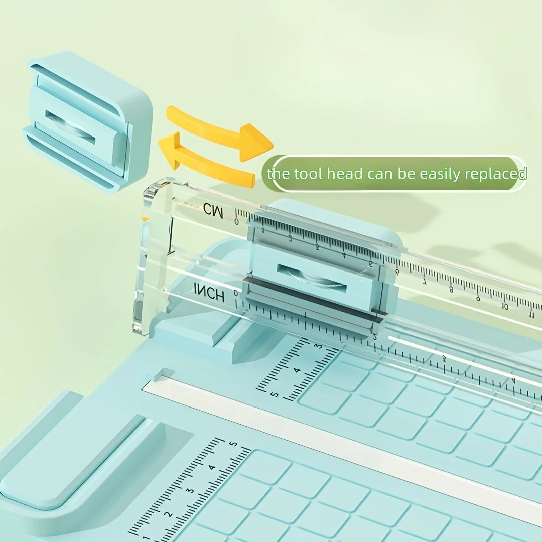 قطعة واحدة من قاطعة الورق اليدوية 4 في 1 مع 4 شفرات - أداة قطع دقيقة محمولة للاستخدام المنزلي والمدرسة والمكتب