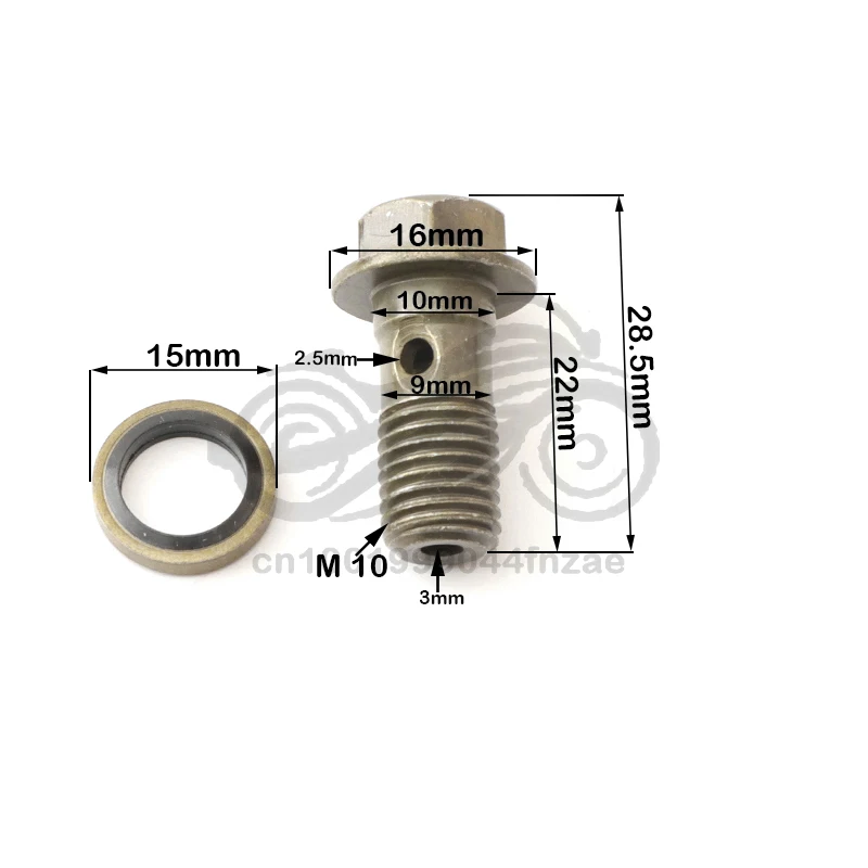 2 Pcs M8/M10x1.25 Hydraulic Brake Master Cylinder Oil Hose Screw Banjo Bolt Motorcycle Universal Tube Tubing Screws Bolts