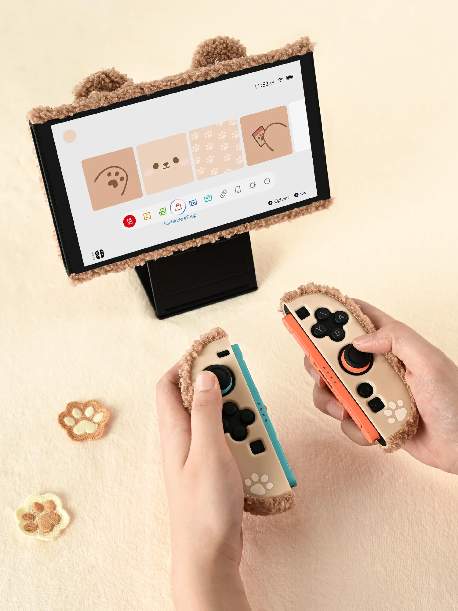 

Switch2 Защитный чехол с медведем Ns2 Плюшевый защитный чехол разделенного типа, защита от пота, пыленепроницаемый, защита от падения, аксессуары для игровой консоли