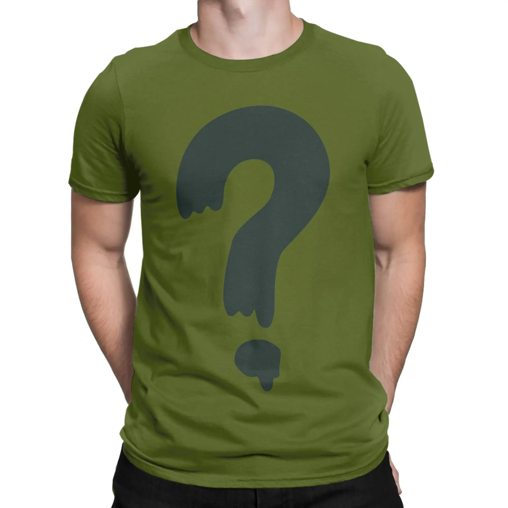Fun Gravitys-Falls Soos Green Question Mark T-Shirts Men Women's Crew Neck Cotton T Shirts  Short Sleeve Tees Plus Size Clothes
