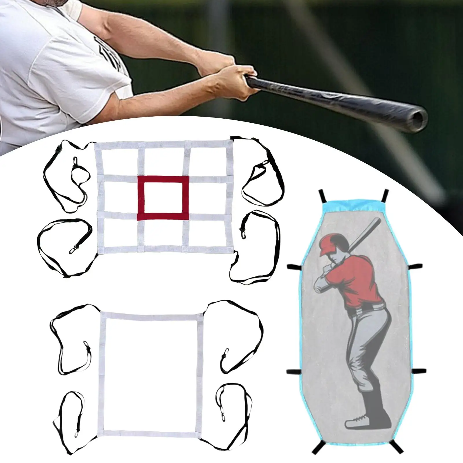 Rete da allenamento per baseball, bersaglio per strike zone, portatile, resistente, facile installazione