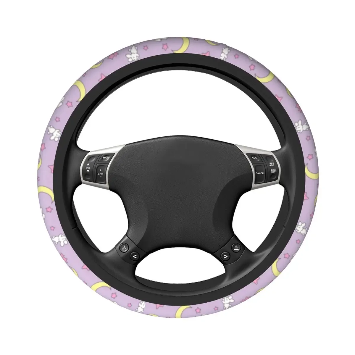 Usagi Tsukino Anime Steering Wheel Cover Soft Sailor Artemis Moons Steering Wheel Protector Universal 15 inch Car Accessories