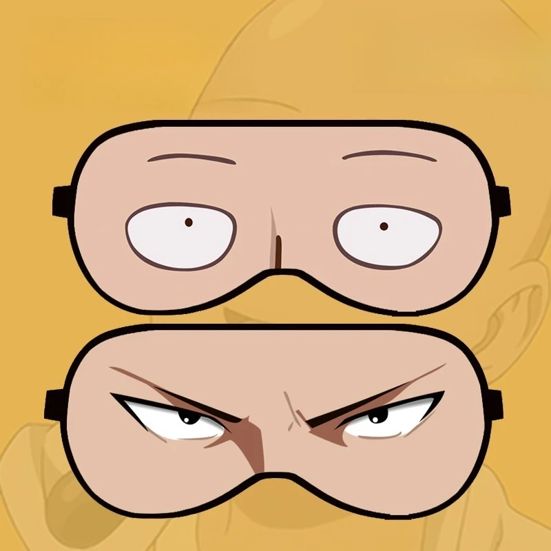 الرسوم المتحركة واحد لكمة رجل Saitama 2D الكرتون الطرفية كيس الثلج قناع عين النوم ضوء حجب تنفس قناع عين الصبي الهدايا