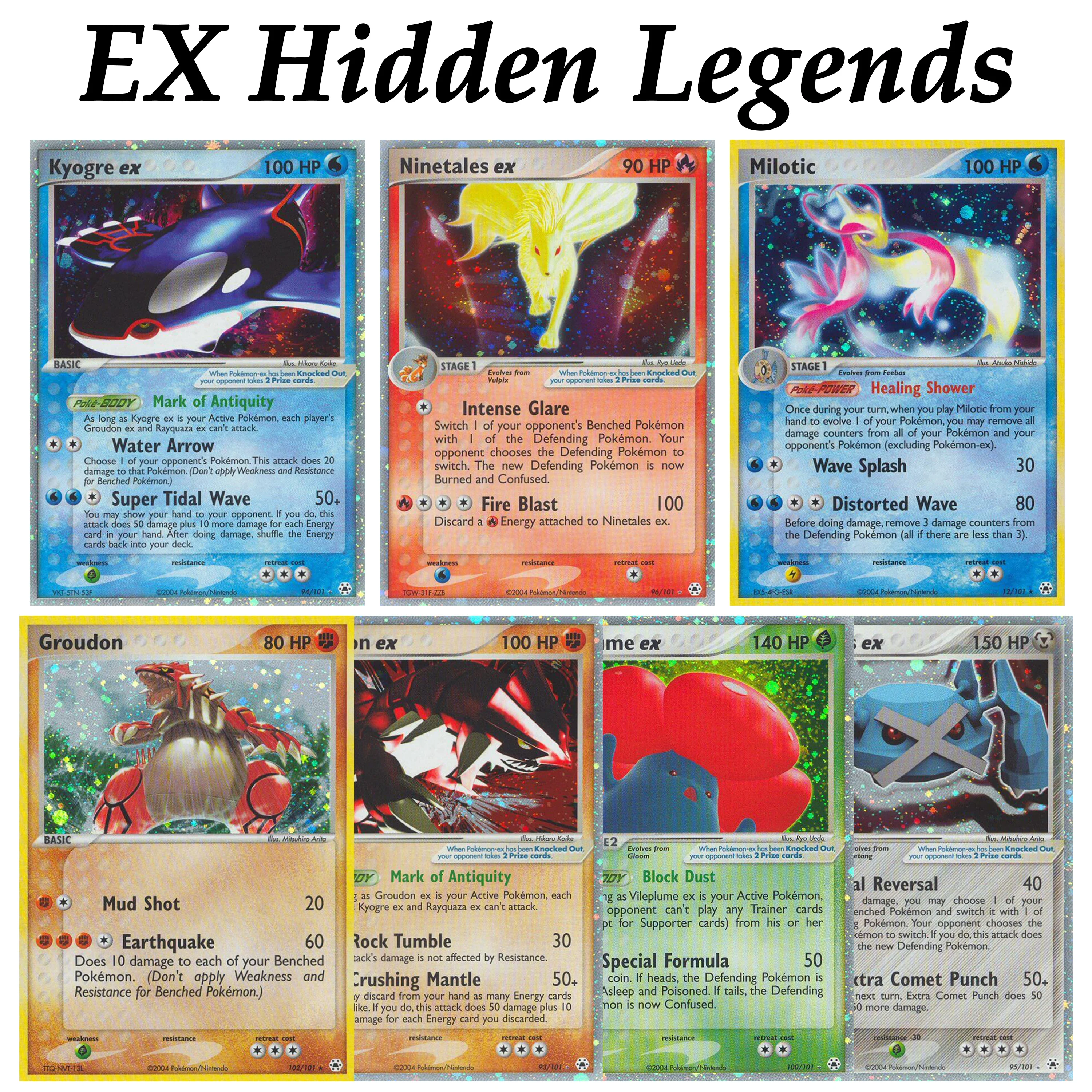

PTCG Pocket EX Hidden Legends Milotic Metagross Kyogre Vileplume Groudon Cosmos Holo SR UR Proxy Classic Collectible Edition