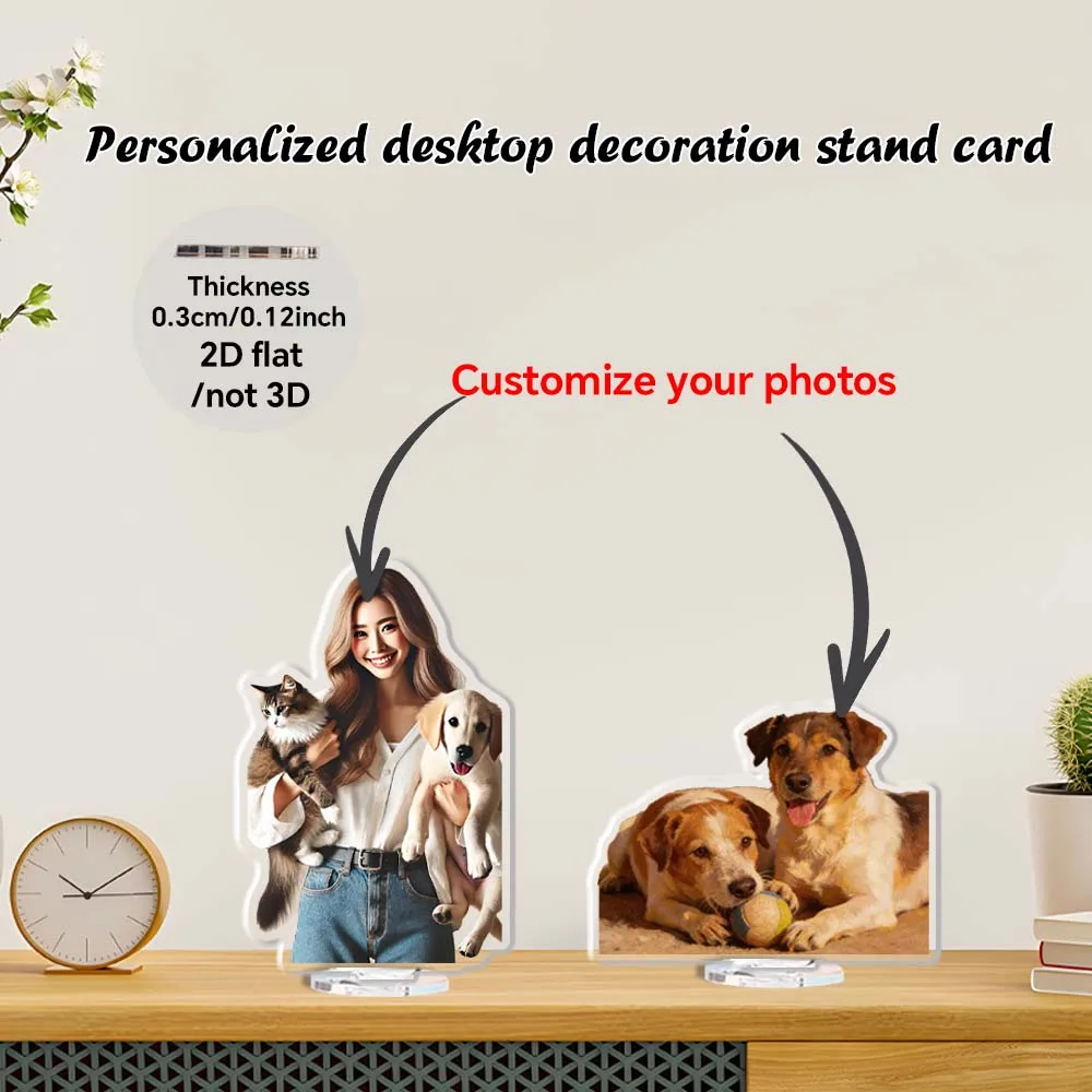 1pc/3pcs Customized Acrylic Stand Photo Desktop Ornaments, Custom Family and Friends Star Cartoon Character Pictures