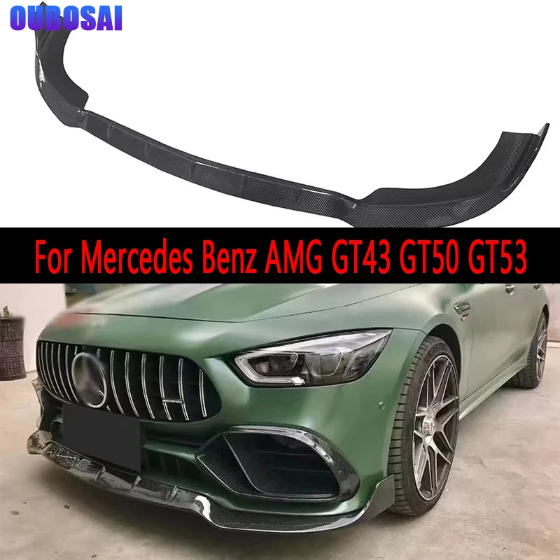 

For Mercedes Benz AMG GT43 GT50 GT53 2019-2023 Carbon Fiber Car Front Bumper Lip Front lip Diffuser Front Chin Spoiler body kit