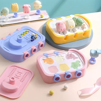 만화 아이스크림 몰드, 안전 젤리 몰드 포함 크리에이티브 팝시클 몰드, 가정용 아이스 큐브 박스 액세서리, 고양이 장난감 스플래시 바이저, 1 개