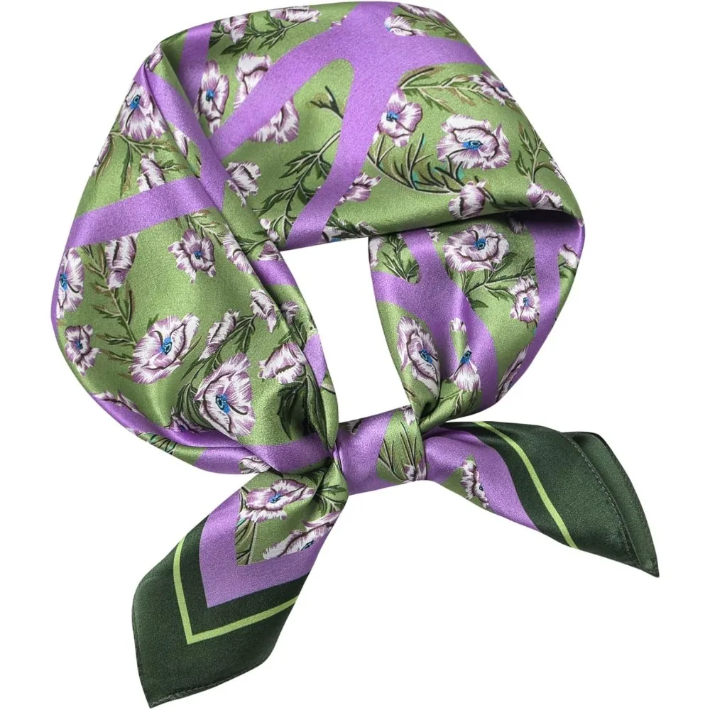 

Pure Mulberry Silk Square Scarf 25.6" X25.6'' - Head & Neck Scarf for Women, Gift-Packaged