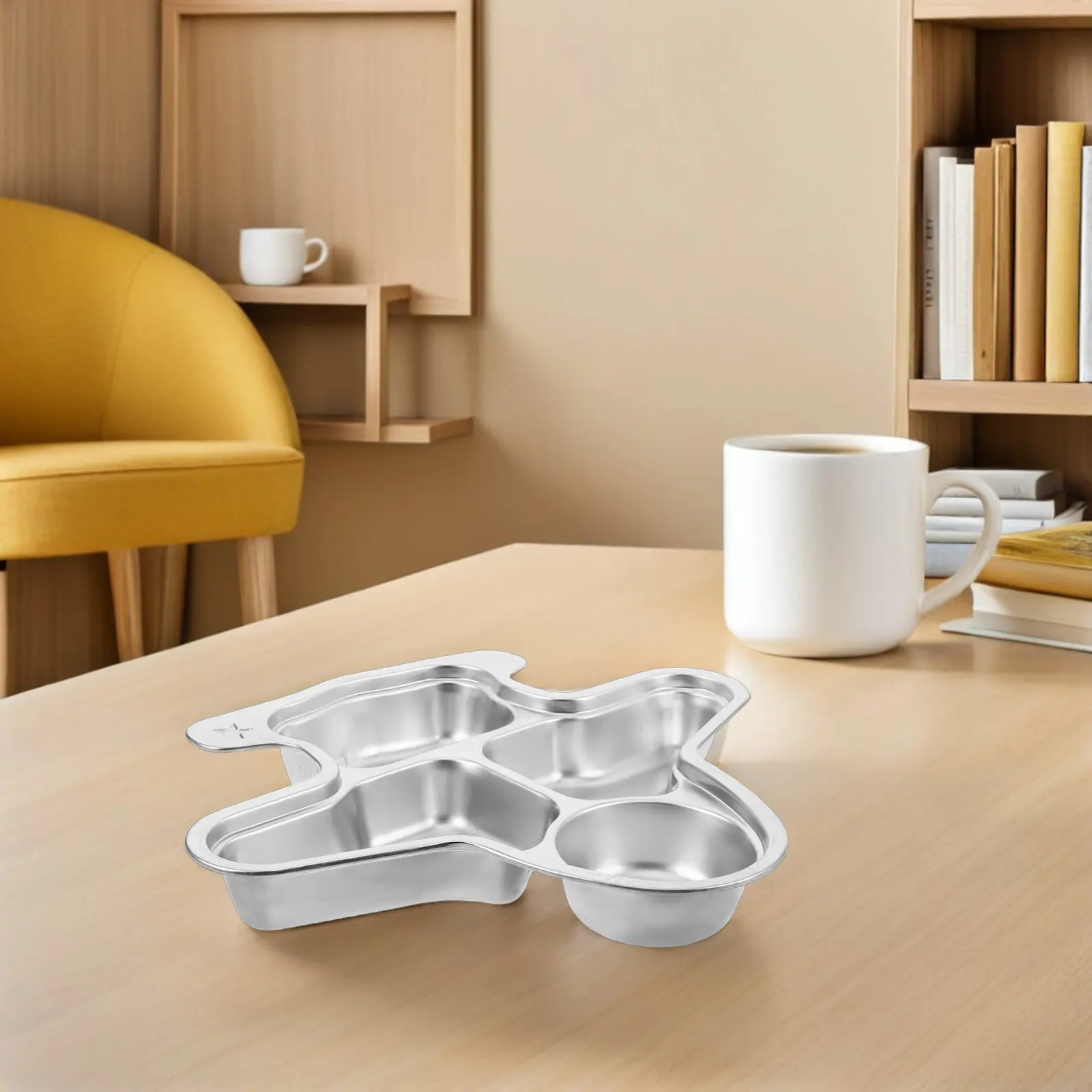 Stainless Steel Divided Plate Cartoon Airplane Design Portion Control Plate for Dinner Camping Party School Meal Tray