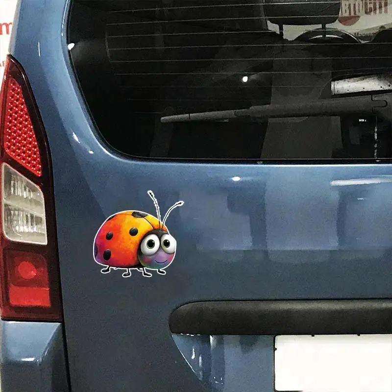 Quirky Beetle Insect Car Sticker Vinyl Detachable Waterproof Decal Outdoor Car Bumper Window Notebook Computer Decoration SH1201 5