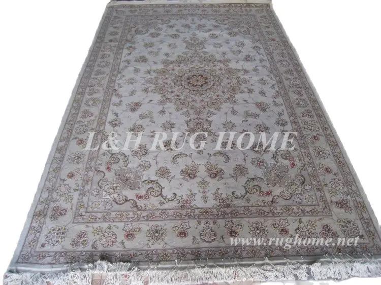 

Free shipping 6'X9' 160 Line Hand-knotted Wool and silk Oriental Persian carpet handmade carpet