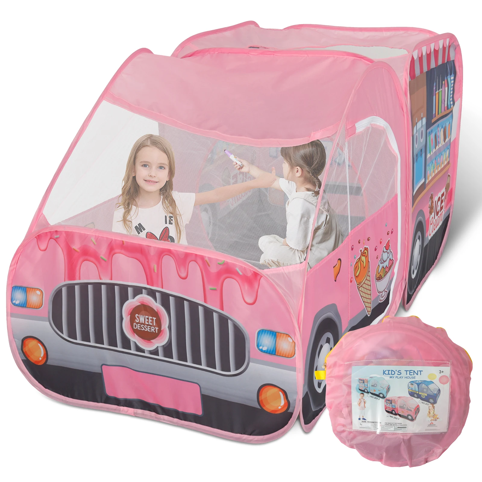 

Kids Food Truck Play Tent with Storage Bag Pop Up Play Tent Portable Kids Play Tent Foldable Role Play Toy Multifunctional Food