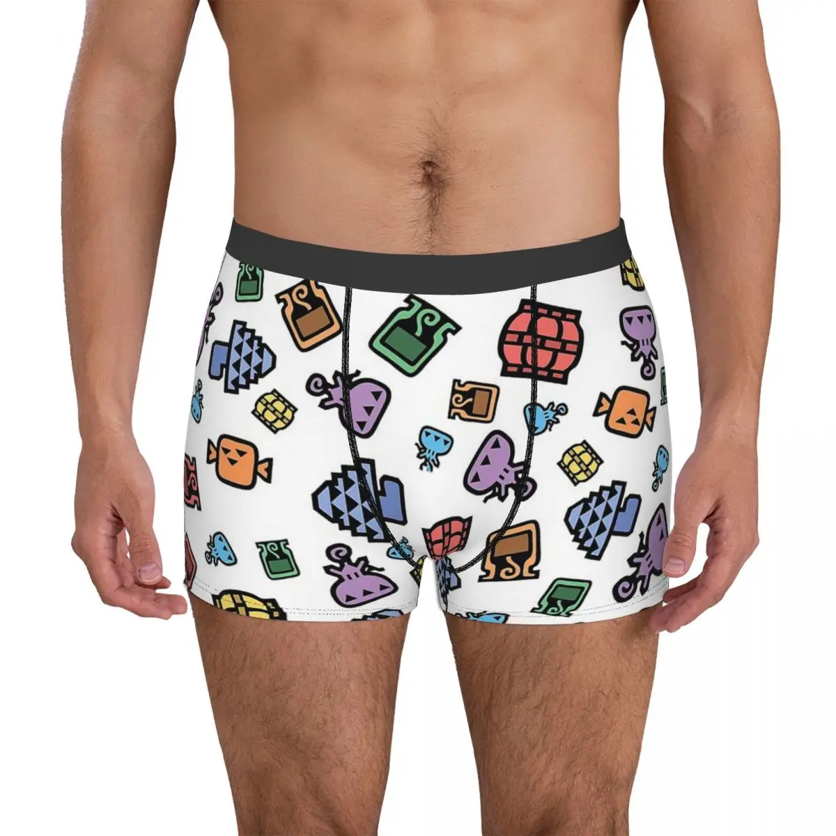 Kawaii Monster Hunter Game Underpants Breathbale Panties Male Underwear Print Shorts Boxer Briefs