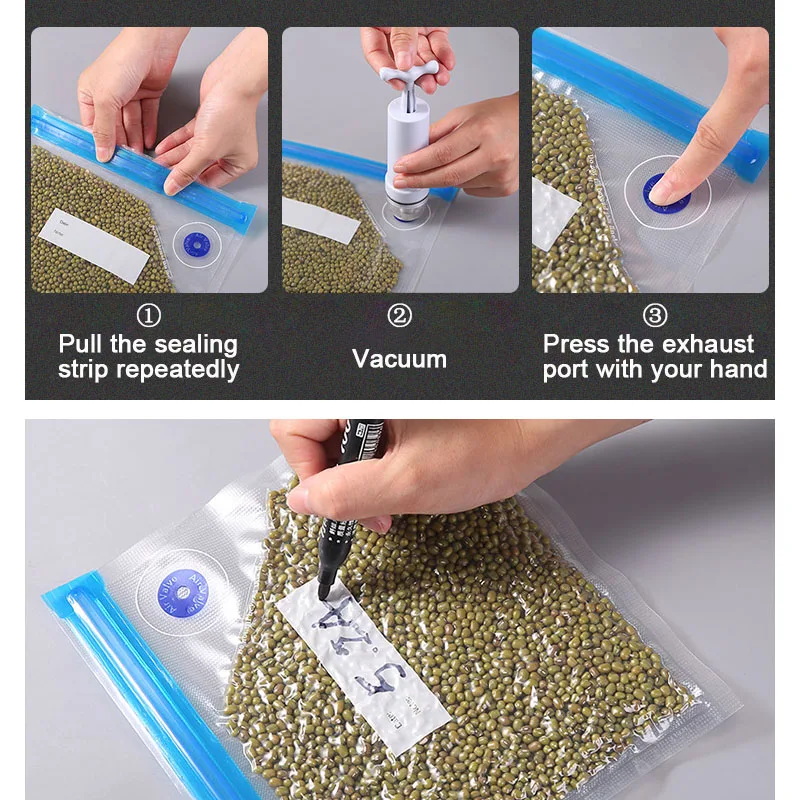 5/10/15pcs Food Vacuum Storage Bags Sous Vide Kitchen Organizer Meat Vegetable Keep Fresh Sealing Packaging Bag BPA-Free