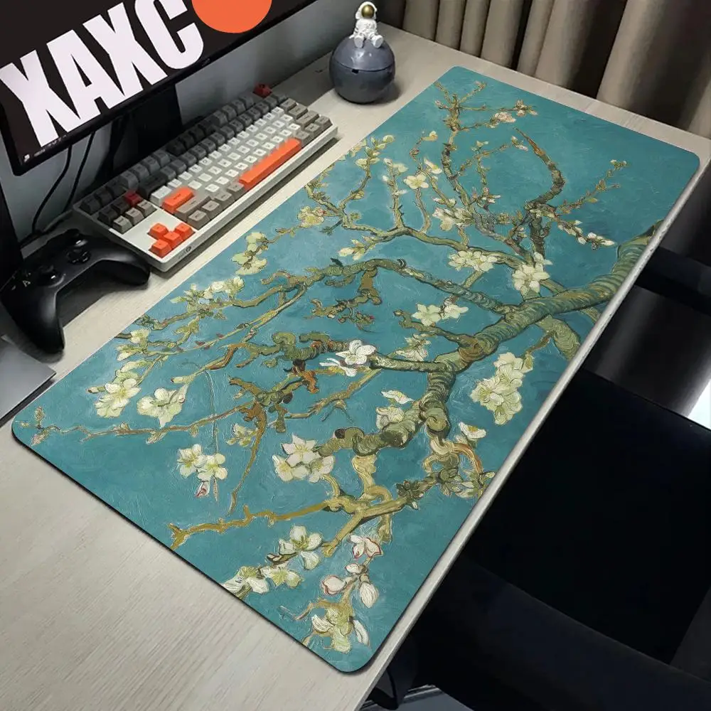 

Винтажный коврик для мыши с картиной маслом Da Vinci, большая клавиатура, коврик для мыши, игровые аксессуары, игровые коврики, ковер Ван Гога, коврик Monet, стол для геймера