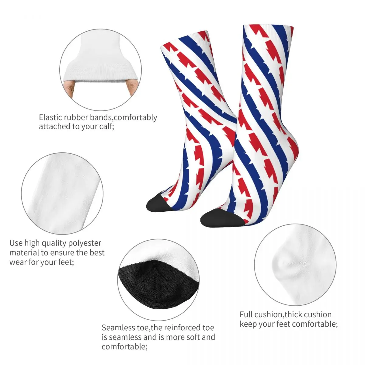 Winter Warm Retro Unisex American Stars And Stripes Socks July Fourth 4 Decor Non-slip Football Socks