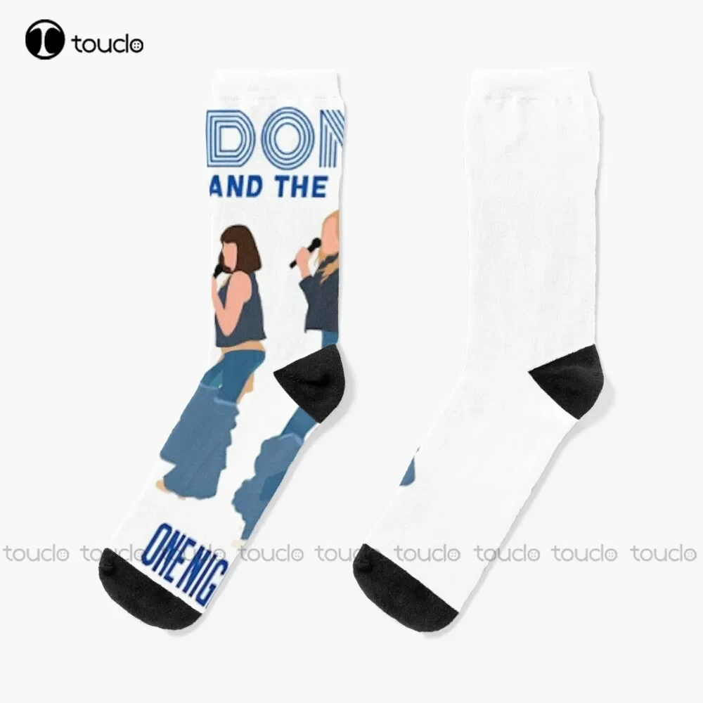 Nuevos calcetines Donna And The Dynamos One Night Only Mamma Mia, calcetines de algodón para mujer, calcetines personalizados Unisex para adultos