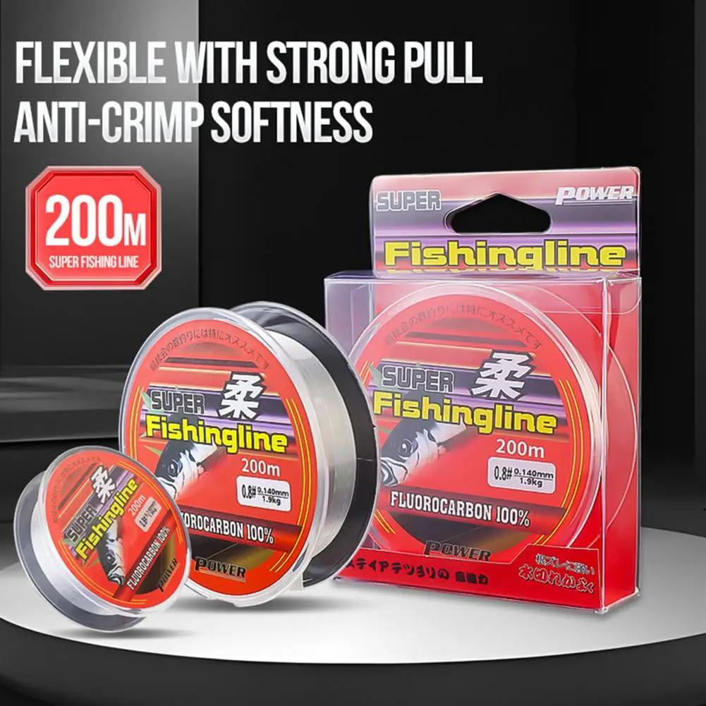 Fishing Line Durable 200m Fishing Line with Fluorocarbon Coating for Freshwater Fishing Heavy Duty Abrasion for Anglers