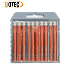 BGTEC 10pcs/Box Round Shank Diamond Drill Core Bits Granite Marble Tile Masonry Vacuum Brazed Mini Dry Drilling Bits Dia 6/8mm
