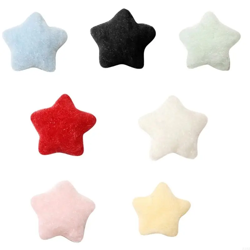 F19B 10 Pcs Star Patches Sew on Patches Plush Star Appliques Craft Supplies for Hairpin Scrapbooking Shoes Decorations