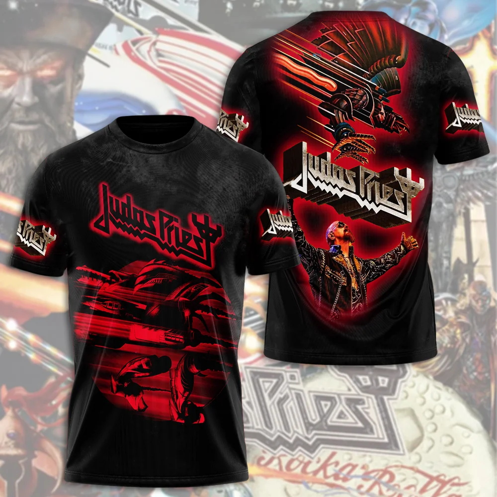 Rock Band Judas Priest 3D Print T Shirt Women Men Summer O-neck Short Sleeve Fashion Tshirt Graphic Tees Cosplay Costume Tees