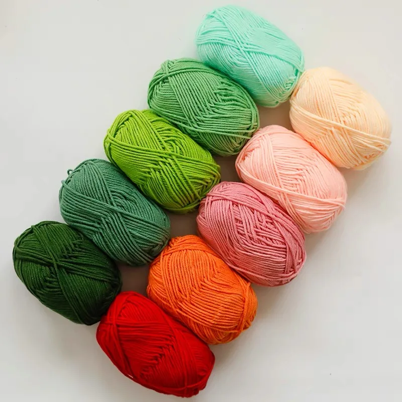 50g 5ply Milk Cotton Knitting Wool Yarn Needlework Dyed Hand woven For Crochet Craft Sweater Hat Dolls Sewing Knitting Tools A2